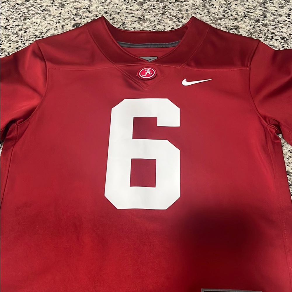 Nike Crimson Tide Alabama Jersey with White Number 6 Youth Small EUC